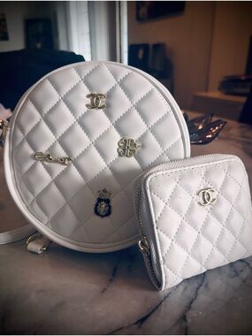 Round Crossbody Bag & Zip Wallet Set